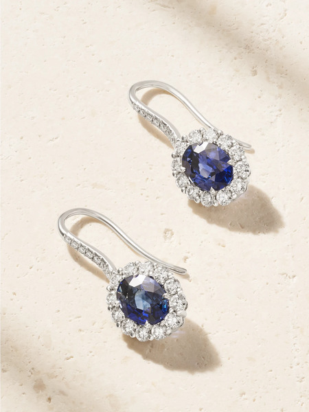  Garrard Garrard - 1735 Platinum, Sapphire And Diamond Earrings - Gold 