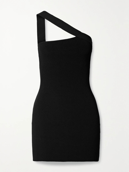  Gauge81 Gauge81 - Soria One-shoulder Ribbed-knit Mini Dress - Black 