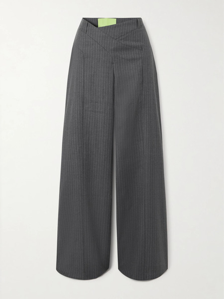  Gauge81 Gauge81 - Tora Pinstriped Wool Wide-leg Pants - Gray 