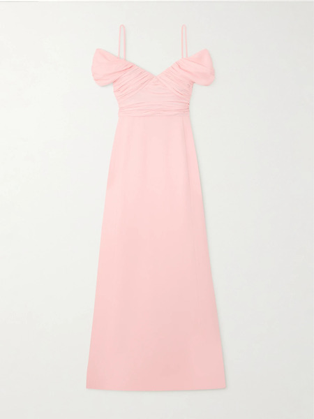  Giambattista Valli Giambattista Valli - Cold-shoulder Gathered Crepe Gown - Blush 