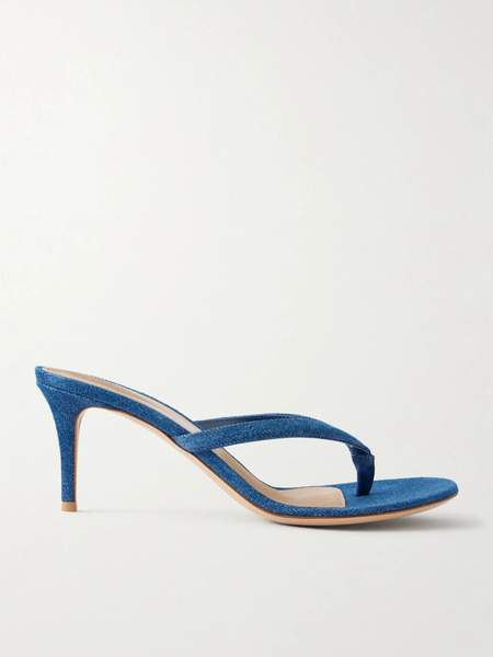  Gianvito Rossi Gianvito Rossi - Calypso 70 Denim Sandals - Mid Denim 