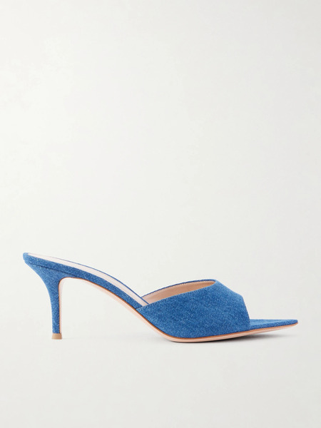  Gianvito Rossi Gianvito Rossi - Elle 70 Denim Sandals - Mid Denim 