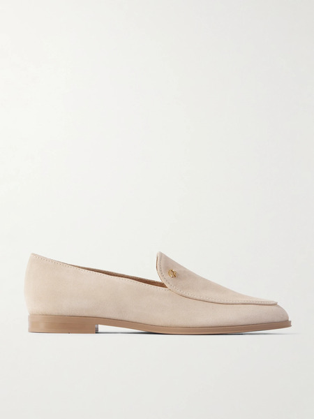  Gianvito Rossi Gianvito Rossi - Embellished Suede Loafers - Cream 