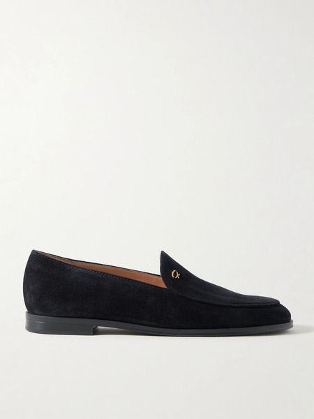  Gianvito Rossi Gianvito Rossi - Embellished Suede Loafers - Navy 