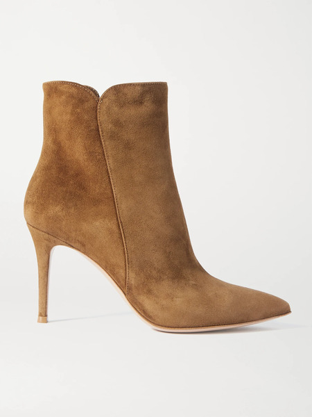  Gianvito Rossi Gianvito Rossi - Levy 85 Suede Ankle Boots - Tan 