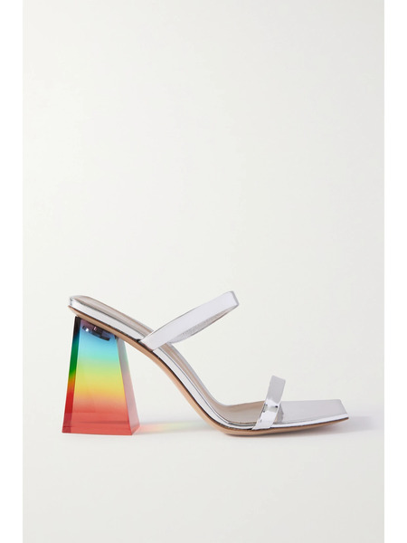  Gianvito Rossi Gianvito Rossi - 85 Metallic Leather Sandals - Silver 