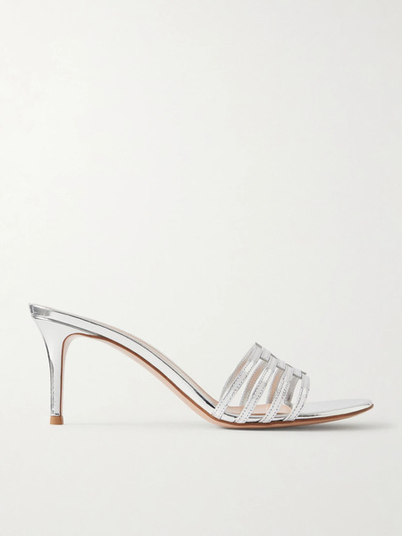 Gianvito Rossi Gianvito Rossi - 70 Metallic Leather Sandals - Silver 