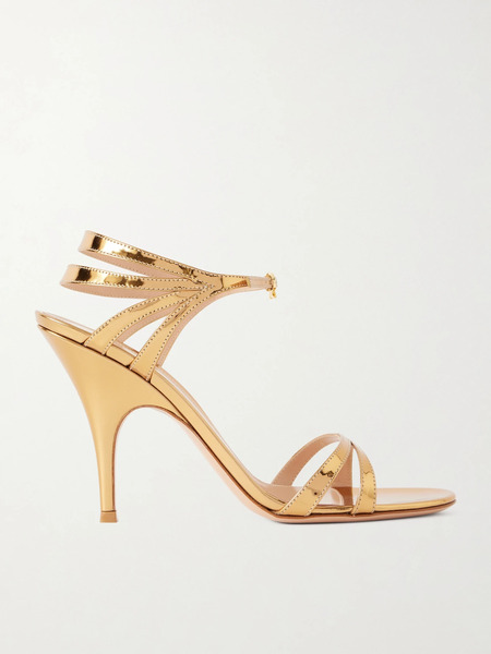  Gianvito Rossi Gianvito Rossi - 95 Mirrored-leather Sandals - Gold 