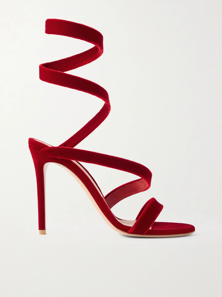  Gianvito Rossi Gianvito Rossi - Opera 105 Velvet Sandals - Red 