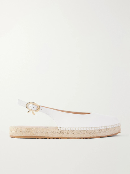  Gianvito Rossi Gianvito Rossi - Paz Leather Slingback Espadrilles - White 