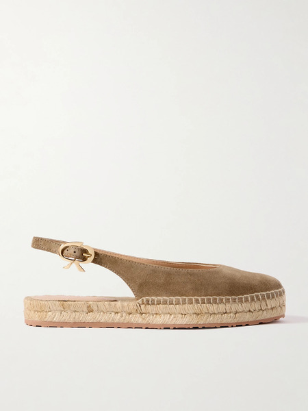  Gianvito Rossi Gianvito Rossi - Paz Suede Slingback Espadrilles - Taupe 