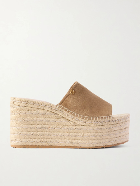  Gianvito Rossi Gianvito Rossi - 60 Suede Platform Espadrille Sandals - Neutral 