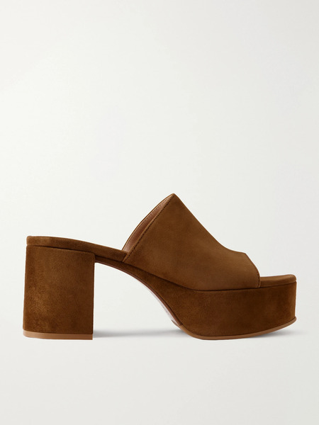  Gianvito Rossi Gianvito Rossi - Suede 35 Platform Mules - Brown 