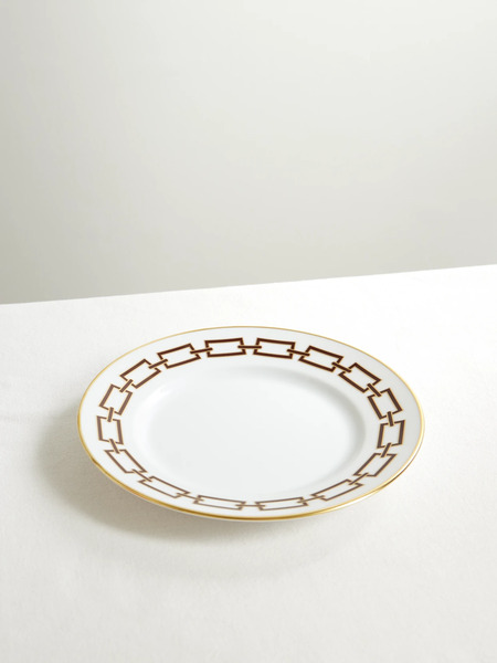  Ginori Ginori 1735 - Catene Gold-plated Porcelain Dessert Plate - White 