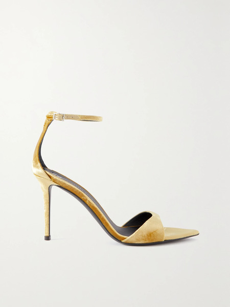  Giuseppe Zanotti Giuseppe Zanotti - Veronica Velvet Sandals - Gold 
