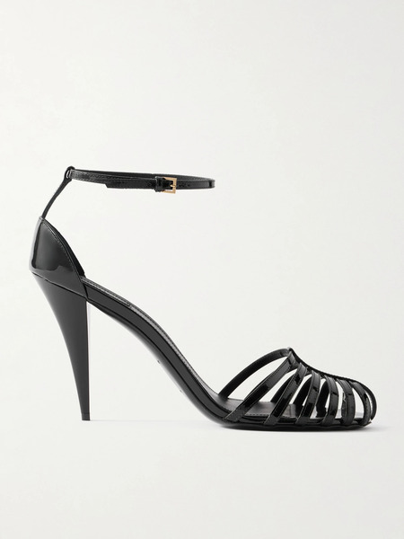  Givenchy Givenchy - Cage Patent-leather Sandals - Black 