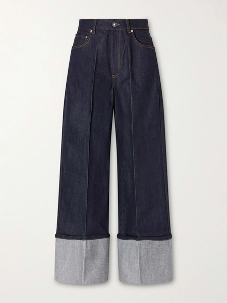  Givenchy Givenchy - Creased Wide-leg Denim Jeans - Dark Denim 