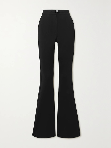  Givenchy Givenchy - 4g Belted Jersey Flared Pants - Black 