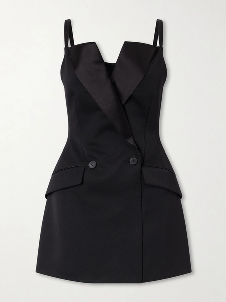 Givenchy Givenchy - Grain De Poudre Wool Mini Dress - Black 