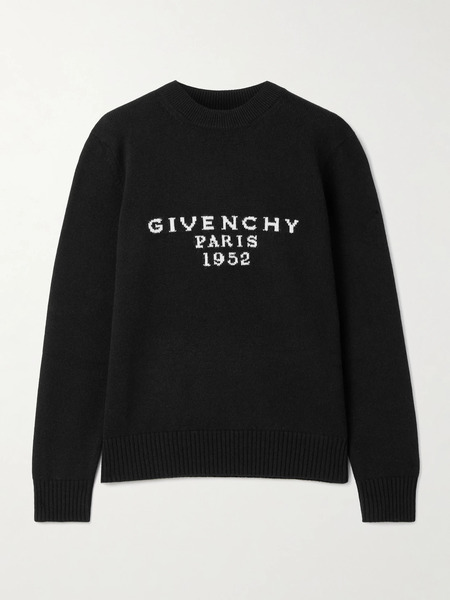  Givenchy Givenchy - Intarsia Wool And Cashmere-blend Sweater - Black 