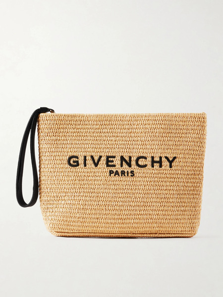  Givenchy Givenchy - Logo Raffia Clutch - Beige 