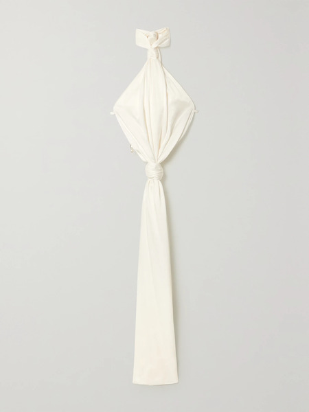  Givenchy Givenchy - Open-back Knotted Crepe Halterneck Top - White 