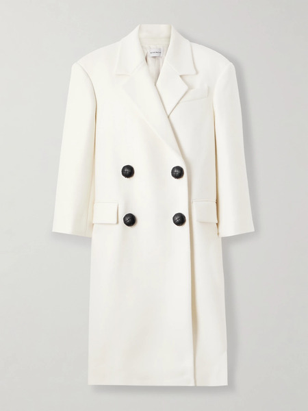  Givenchy Givenchy - Oversized Double-breasted Wool Coat - White 