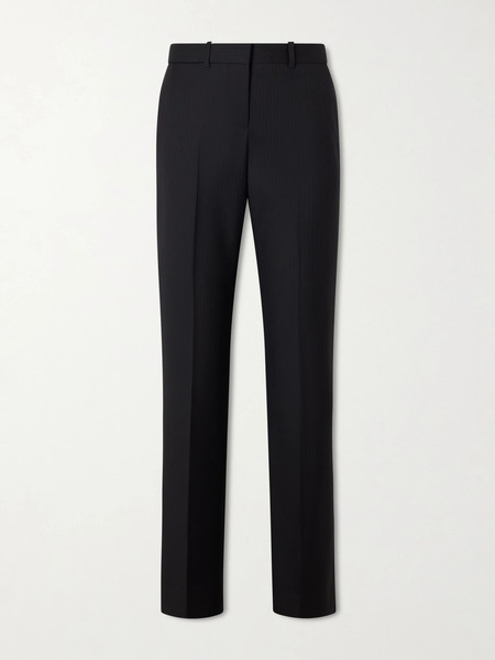  Givenchy Givenchy - Pinstriped Wool Low-rise Tapered Pants - Black 