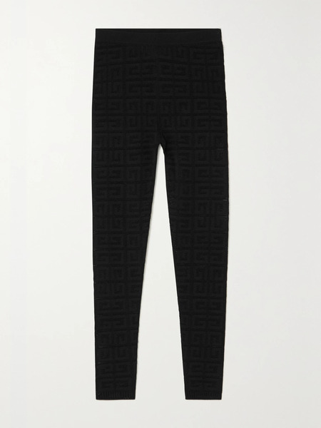  Givenchy Givenchy - Pointelle Stretch-knit Leggings - Black 