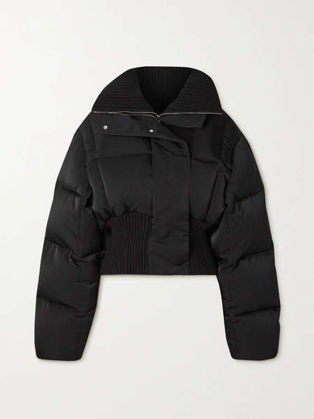  Givenchy Givenchy - Quilted Shell And Ribbed Wool-blend Down Jacket - Black 