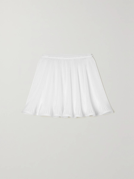  Givenchy Givenchy - Ruffled Plissé-satin Mini Skirt - White 