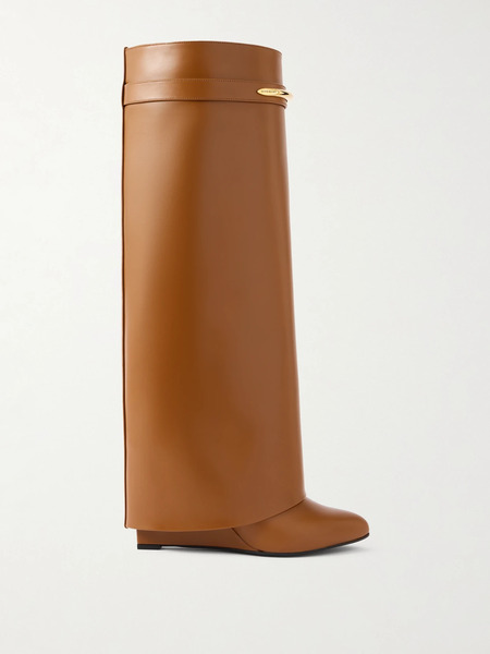  Givenchy Givenchy - Shark Leather Knee Boots - Tan 