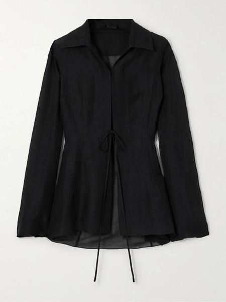  Givenchy Givenchy - Silk And Linen-blend Shirt - Black 