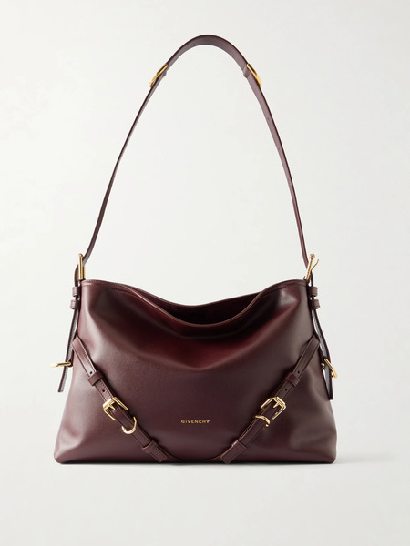  Givenchy Givenchy - Voyou Medium Leather Shoulder Bag - Burgundy 