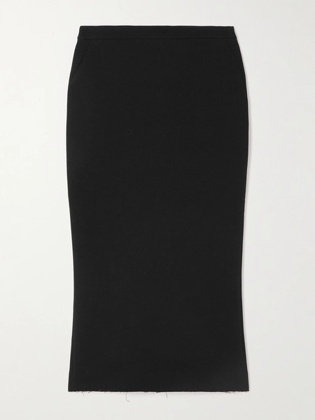  Givenchy Givenchy - Wool-blend Crepe Midi Skirt - Black 