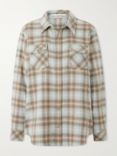  God’s True Cashmere God's True Cashmere - Checked Cashmere Shirt - Mint 