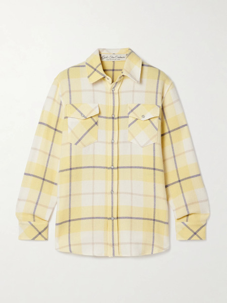  God’s True Cashmere God's True Cashmere - Dreamer Checked Cashmere Shirt - Yellow 