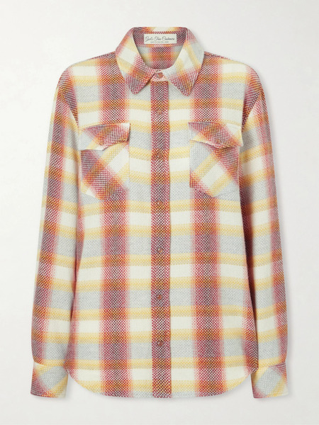  God’s True Cashmere God's True Cashmere - Rose Blume Checked Cashmere Shirt - Orange 