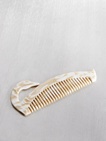  Gohar World Gohar World - Swan Marbled Acetate Hair Comb - Ivory 