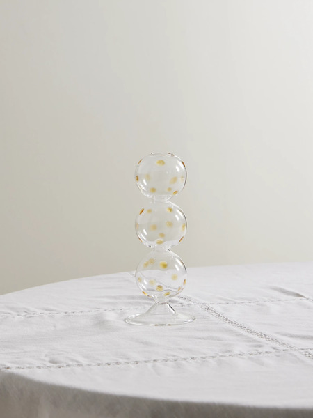  Gohar World Gohar World - Tall Glass Candleholder - Yellow 