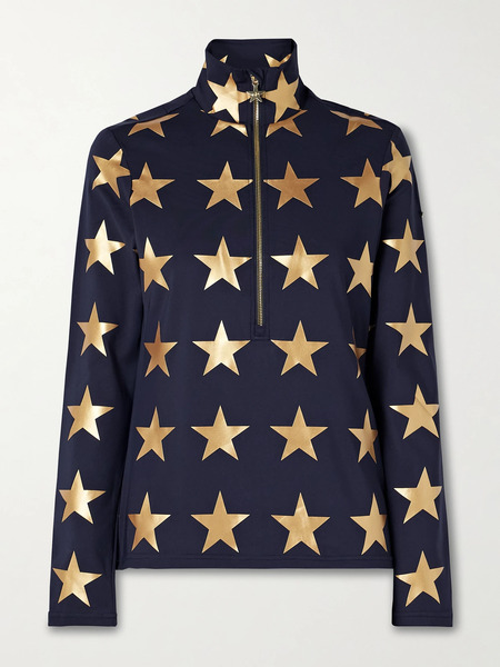  Goldbergh Goldbergh - Lunaria Metallic Printed Stretch Recycled-jersey Base Layer - Blue 