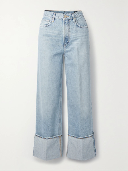  Goldsign Goldsign - The Astley Distressed High-rise Wide-leg Jeans - Light Denim 