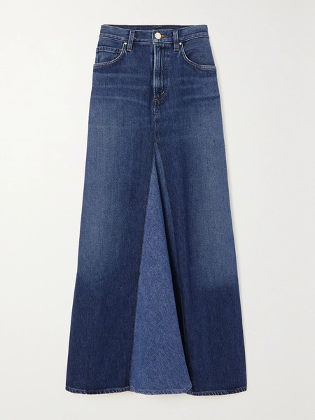  Goldsign Goldsign - The Vogel Paneled Denim Maxi Skirt - Blue 