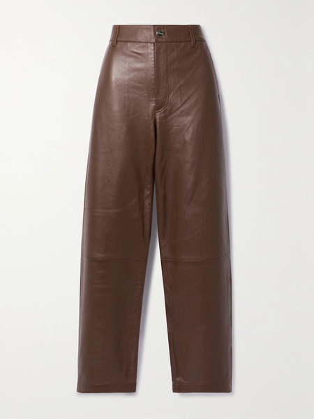  Goldsign Goldsign - Trey Stretch-leather Straight-leg Pants - Chocolate 