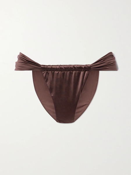  Good American Good American - Bali Stretch-satin Bikini Briefs - Brown 