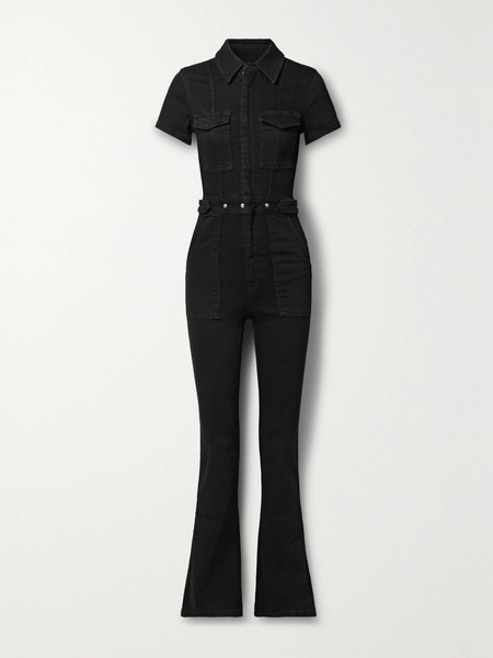  Good American Good American - Fit For Success Stretch-denim Jumpsuit - Black 