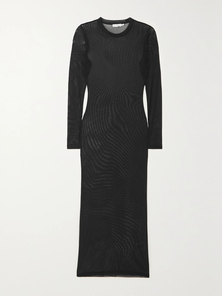  Good American Good American - Stretch Recycled-mesh Midi Dress - Black 