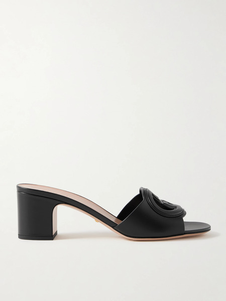  Gucci Gucci - Cutout Leather Mules - Black 