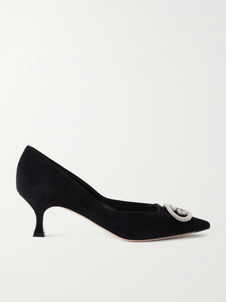  Gucci Gucci - Embellished Suede Pumps - Black 