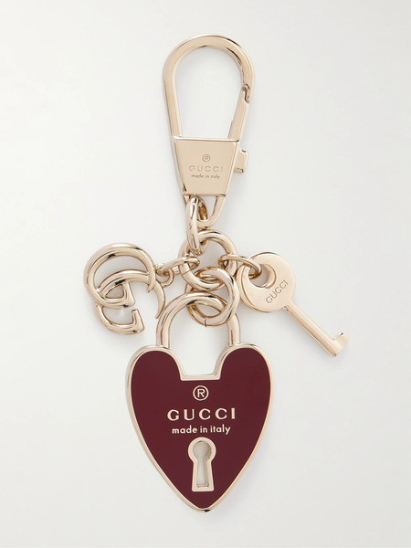  Gucci Gucci - Enameled Gold-tone Keychain - One Size 